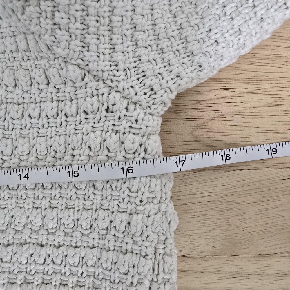St. John Sweater Womens Petite Ivory Textured Knit Cardigan Tie Waist Open Front - Picture 6 of 12